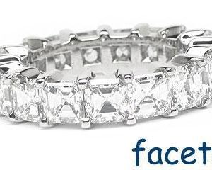 Shared-Prong Eternity Band, 17 Asscher Cut Diamonds, 7.02ct. tw.