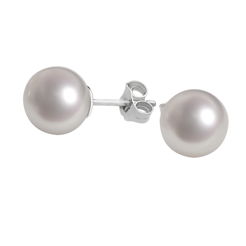 Facets Sterling Silver Pearl Freshwater Stud Earrings.