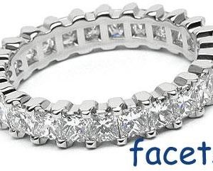 Platinum Shared-Prong Eternity Band, 25 Princess Cut Diamonds, 2.46ct. tw.