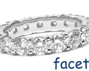 Platinum Shared-Prong Eternity Band 16 Round Cut Diamonds, 3.50ct. tw.