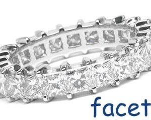 Platinum Shared-Prong Eternity Band, 22 Princess Cut Diamonds, 3.53ct. tw.