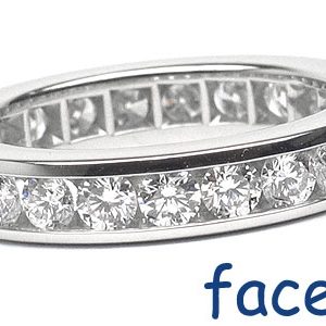 Platinum Channel-Set Eternity Band, 23 Round Brilliant Diamonds, 1.84ct. tw.