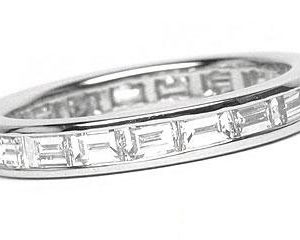 Platinum Channel-Set Eternity Band, 19 Horizontal-Baguette Diamonds, 2.01ct. tw.