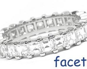 Platinum Shared-Prong Eternity Band, 25 Asscher Cut Diamonds, 2.51ct. tw.