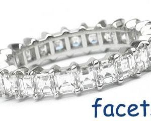 Platinum Shared-Prong Eternity Band, 25 Asscher Cut Diamonds, 2.66ct. tw.