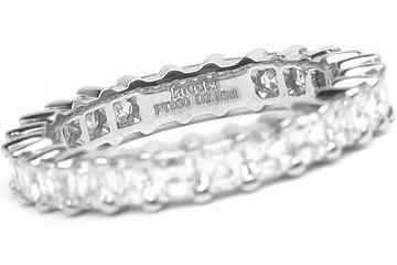 Platinum Shared-Prong Eternity Band, 25 Asscher Cut Diamonds, 2.55ct. tw.