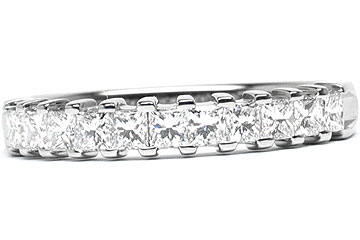 Platinum Shared-Prong Wedding Band, 11 Princess Cut Diamonds, 0.66ct. tw.