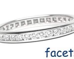 Platinum Channel-Set Eternity Band, 36 Round Brilliant Diamonds, 0.53ct. tw.