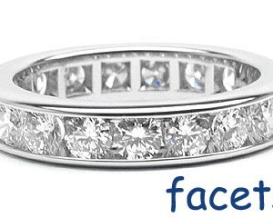 Platinum Channel-Set Eternity Band, 20 Round Brilliant Diamonds, 2.04ct. tw.