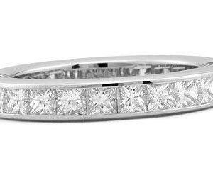 Platinum Channel-Set Eternity Band, 25 Princess Cut Diamonds, 2.36ct. tw.