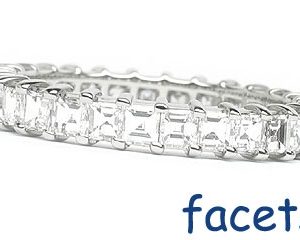 Platinum Shared-Prong Eternity Band, 28 Asscher Cut Diamonds, 1.51ct. tw.