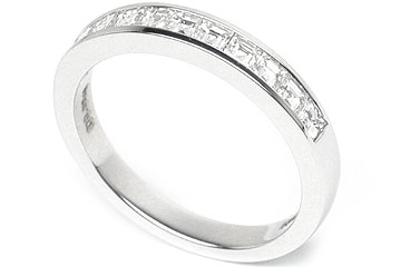 Platinum Channel-Set Wedding Band, 11 Asscher Cut Diamonds, 0.59ct. tw.