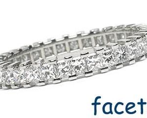 Platinum Shared-Prong Eternity Band, 33 Princess Cut Diamonds, 1.17ct. tw.