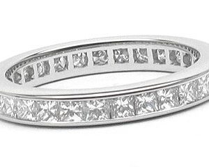 Platinum Channel-Set Eternity Band, 30 Princess Cut Diamonds, 1.58ct. tw.