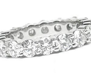 Platinum Shared-Prong Eternity Band, 20 Round Brilliant Diamonds, 2.50ct. tw.