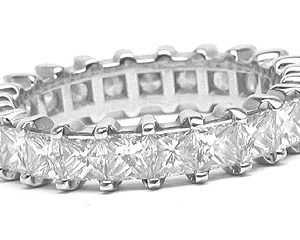 Platinum Shared-Prong Eternity Band, 24 Princess Cut Diamonds, 2.86ct. tw.