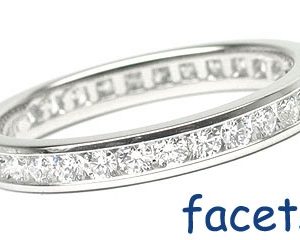 Platinum Channel-Set Eternity Band, 35 Round Brilliant Diamonds, 0.63ct. tw.