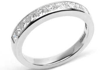 Platinum Channel-Set Wedding Band, 10 Princess Cut Diamonds, 0.70ct. tw.