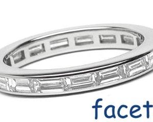 Platinum Channel-Set Eternity Band, 18 Horizontal-Baguette Diamonds, 1.95ct. tw.