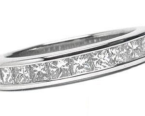 Platinum Channel-Set Wedding Band, 12 Princess Cut Diamonds, 1.22ct. tw.