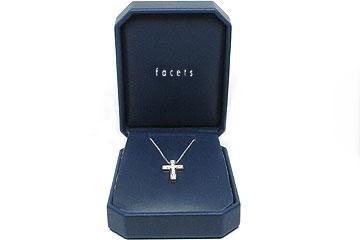 FACETS Small Platinum 11 Princess Cut Diamond 0.60ct Cross Necklace