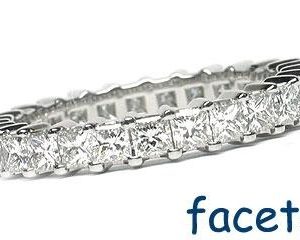 Platinum Shared-Prong Eternity Band, 27 Princess Cut Diamonds, 2.01ct. tw.