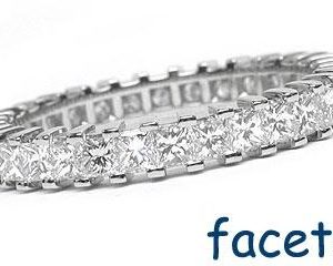 Platinum Shared-Prong Eternity Band, 33 Princess Cut Diamonds, 1.44ct. tw.