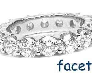 Platinum Shared-Prong Eternity Band, 16 Round Brilliant Diamonds, 4.52ct. tw.