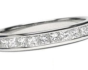 Platinum Channel-Set Wedding Band, 11 Princess Cut Diamonds, 0.50ct. tw.