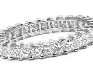 Platinum Shared-Prong Eternity Band, 29 Princess Cut Diamonds, 1.65ct. tw.