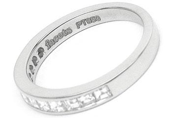 Platinum Channel-Set Wedding Band, 12 Asscher Cut Diamonds, 0.61ct. tw.