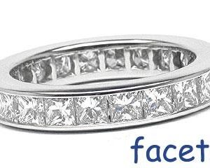 Platinum Channel-Set Eternity Band, 23 Princess Cut Diamonds, 3.16ct. tw.