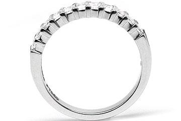 Platinum Shared-Prong Wedding Band, 11 Princess Cut Diamonds, 0.68ct. tw.