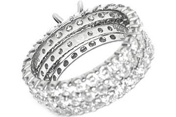 THE FACETS TRIO Diamond Ring Mounting Set, Platinum 80 Round Brilliant Diamonds, 2.87ct. tw.