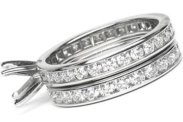 THE FACETS DUO Diamond Ring Mounting Set, Platinum 60 Round Brilliant Diamonds, 1.63ct. tw.
