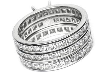 THE FACETS TRIO Diamond Ring Mounting Set, Platinum 92 Round Brilliant Diamonds, 2.47ct. tw.