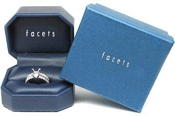 THE FACETS DUO Diamond Ring Mounting Set, Platinum 40 Asscher Cut Diamonds, 2.22ct. tw.