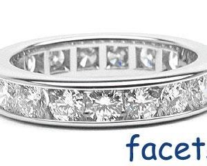 Platinum Channel-Set Eternity Band, 19 Round Brilliant Diamonds, 2.64ct. tw.