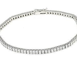 FACETS Diamond Tennis Bracelet 18K White Gold  Princess Cut Diamonds 4.67 cts tw