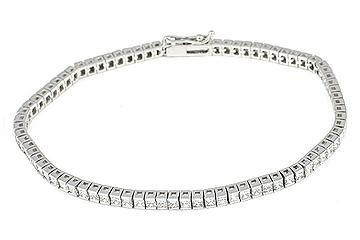 FACETS Diamond Tennis Bracelet 18K White Gold  Princess Cut Diamonds 4.67 cts tw
