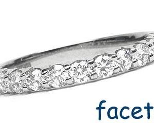 Platinum Shared-Prong Wedding Band, 11 Round Brilliant Diamonds, 0.59ct. tw.