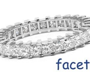 Platinum Shared-Prong Eternity Band, 29 Princess Cut Diamonds, 1.53ct tw.