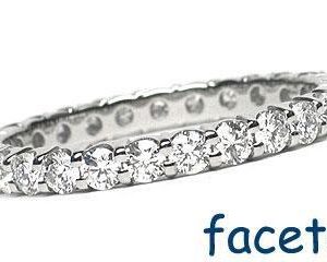 Platinum Shared-Prong Eternity Band, 28 Round Brilliant Diamonds, 1.10ct. tw.