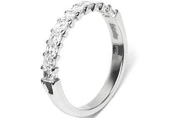 Platinum Shared-Prong Wedding Band, 11 Asscher Cut Diamonds, 0.63ct. tw.