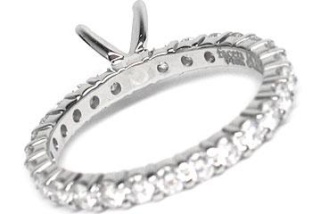 FACETS Engagement Ring Setting Platinum 26 Round Brilliant Diamonds, 0.93ct. tw.  Diamond Mounting