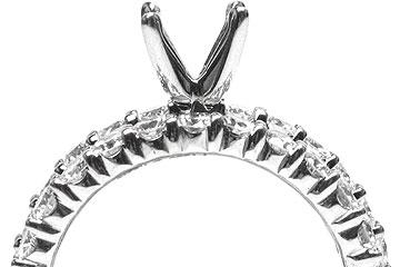 THE FACETS DUO Diamond Ring Mounting Set, Platinum 53 Round Brilliant Diamonds, 1.90ct. tw.