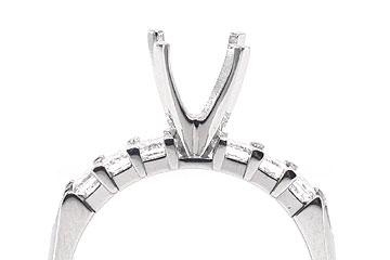 FACETS Engagement Ring Setting Platinum 6 Princess Cut Diamonds, 0.61ct. tw.  Diamond Mounting
