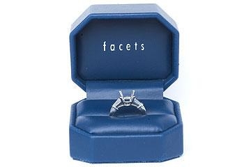 FACETS Engagement Ring Setting Platinum 2 Baguette Cut Diamond 0.50ct Mounting