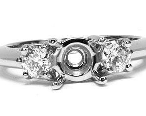 FACETS Engagement Ring Setting Platinum 2 Round Cut Diamond 0.60ct Mounting