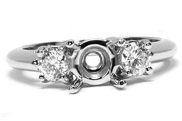 FACETS Engagement Ring Setting Platinum 2 Round Cut Diamond 0.60ct Mounting